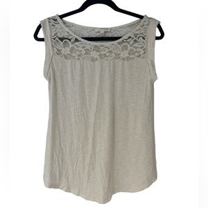 Small women’s off white shirt with lace - from small boutique in LBNY
